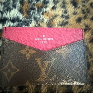 Louis Vuitton Pink and Brown Monogram Card Holder